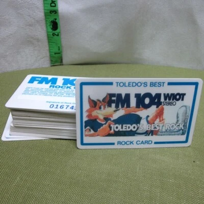 WIOT Rock Card radio station FM-104 plastic discounts Toledo coyote mascot - Image 1 of 2