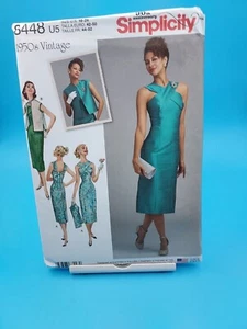 🌺 SIMPLICITY #8448 - LADIES RETRO 1950's EVENING DRESS & VEST PATTERN 6-24 FF - Picture 1 of 2