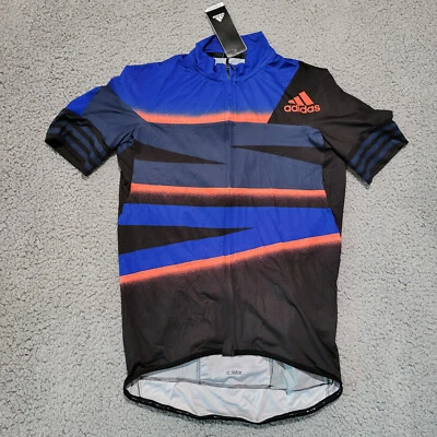 Adidas Men Cycling Adistar Jersey Shock Indigo App Solar FJ6572 Size L MSRP $160 - Image 1 of 4