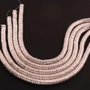 1 Ständer Wellenscheibe Perlen, 925 Silber vergoldet Kupfer, Einfache Dünne Chips Perlen, 6 mm - Bild 1 von 4