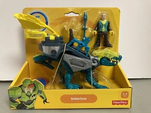 Fisher Price Imaginext Saharicus Dinosaur with Armor and Figure- RARE 2013 - NEW - Picture 1 of 12