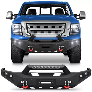 Front Bumper For 2017-2025 Nissan Titan With Winch Plate & Sensor Holes & Lights - Picture 1 of 7