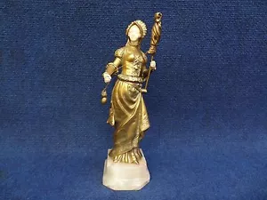 Gilt Bronze statue Fileuse Georges Omerth Onyx base Mixed material c.1900 - Picture 1 of 12