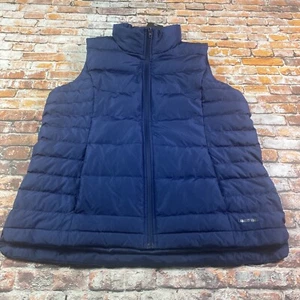 (JJ) Lands' End Vest Womens Size Large Blue 600 Fill Down Feathers Puffer Zip - Bild 1 von 11