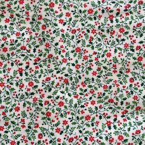 Calico Green with Red Flowers Cranston Fabric - Picture 1 of 4