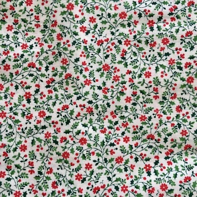 Calico Green with Red Flowers Cranston Fabric - Image 1 of 4