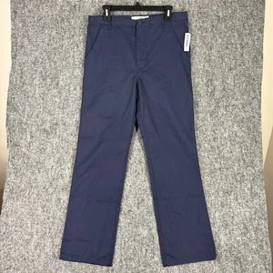 Old Navy Pants Boys 16 Blue Husky Straight Leg Adjustable Waist Uniform Khakis - Picture 1 of 9