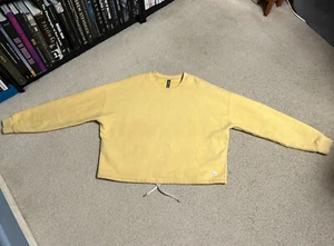 VUORI Restore Crew Womens LARGE Cropped Oversized Sweatshirt Drawstring yellow - Picture 1 of 16