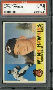 1960 Topps #536 Wynn Hawkins - PSA 8