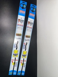 Drain Rooter Plastic Barb Snakes Pulls Hair & Clogs Easily 19” Reach 2 pk New - Picture 1 of 12