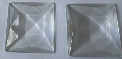 JOYAS SIN LAMINAR CRISTAL CUADRADO FACETADO VITRAL ALEMÁN VINTAGE 50 MM (2 PIEZAS) Foto 1 de 2