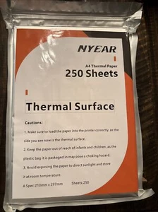 250-Sheet A4 Thermal Paper Adhesive Full Sheet NYEAR - Picture 1 of 4