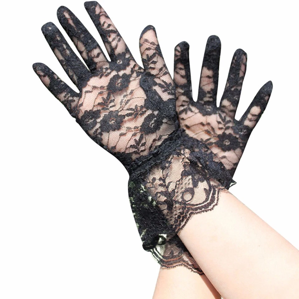 Women Gorgeous Lace Gloves Bridal Wrist Length Special Occasion Wear - Image 1 of 1