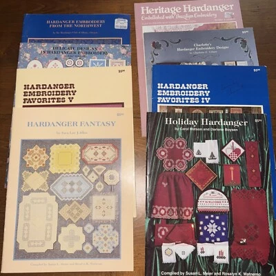 Lot Of 8 Mixed Hardanger Embroidery Design Instruction Books. - Image 1 of 4