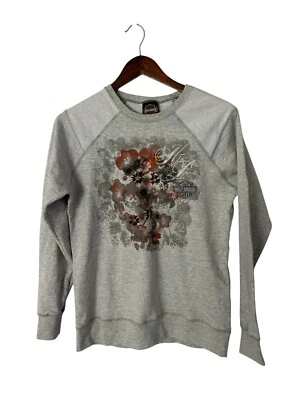 Harley Davidson sz small gray floral crewneck sweatshirt womens - Image 1 of 2