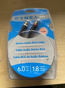 NEW - Dynex DX-AV221 Premium RCA Stereo Audio Cable Left Right Gold Plated 6ft - Picture 1 of 2