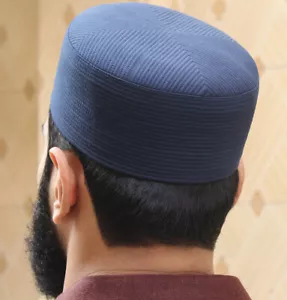 Gorra premium para hombre turbante islámico sombrero musulmán Kufi - azul marino - Imagen 1 de 2