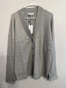 WeWoreWhat Varsity Cardigan Revolve Heather Gray ML  NWT - Picture 1 of 5
