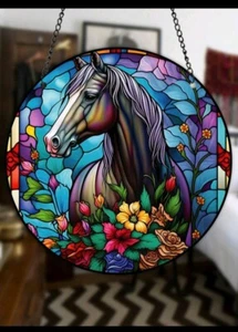Horse Design SunCatcher Wall Sign Hanging Ornament Home Decor Gift Horses - Picture 1 of 3