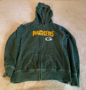 NFL Team Apparel Green Bay Packers Hoodie Zip Up Sweatshirt Women's - Picture 1 of 12
