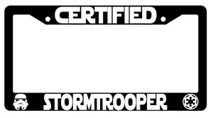 Certified Stormtrooper Black Plastic License Plate Frame Star Wars - Picture 1 of 1