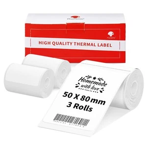 3 Rouleaux D'éTiquettes M120/M110 1.97 "X 3.15" 50 X 80 Mm Papier Pour éTique... - Afbeelding 1 van 7