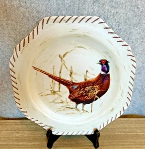 Riverwood 9 In Accent Luncheon Plate By Lenox Ring-Necked Pheasant Discontinued - Picture 1 of 5