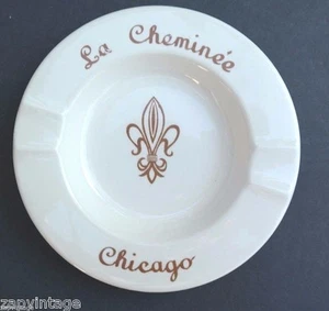 Cenicero vintage con logotipo publicitario de La Cheminee Chicago (chino americano) - Imagen 1 de 2