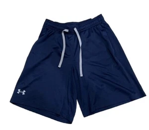 Under Armour Heatgear Blue Sports Shorts Boys Youth Small Elastic Waist - Picture 1 of 7