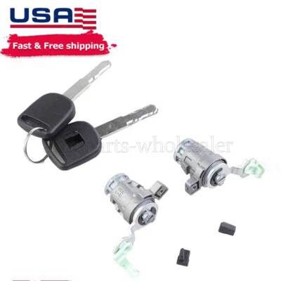Door Lock Cylinder Front Set For Honda Accord Civic Odyssey S2000 with Keys - Image 1 of 4