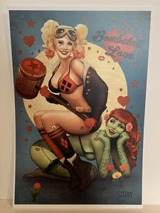 Nathan Szerdy SIGNED Harley Quinn Poison Ivy Bombshell Love Art Print - Picture 1 of 3