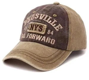 Vintage BROSVILLE 49 NYS 84 Go Forward DENIM WASHED Embroidery Adjustable Cap - Picture 1 of 1
