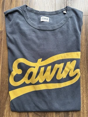 Edwin “Vintage Script” UK (M) Cobalt Blue & Amber Lettering BNWOT RRP £59 - Image 1 of 4