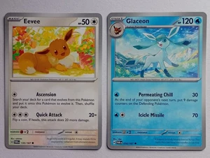 Eevee 135/167 & Glaceon 054/167 Common Twilight Masquerade Pokémon TCG NM - Bild 1 von 2