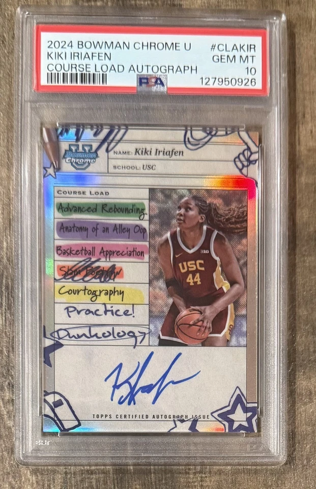 Kiki Iriafen AUTO PSA 10💎Course Load💎Bowman Chrome U🔥ПЕРЕЛИВАЮЩАЯСЯ Mystics ДЕБЮТАНТ - Изображение 1 из 2