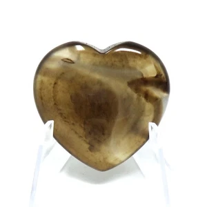 Black Agate Stone Heart #1193-35mmor 1.37in Valentines Day  Love Pocket Gemstone - Picture 1 of 6