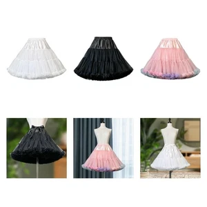 Women's Petticoat Underskirt Short Hoopless Ballet Dance Elastic Waist Short - Picture 1 of 19