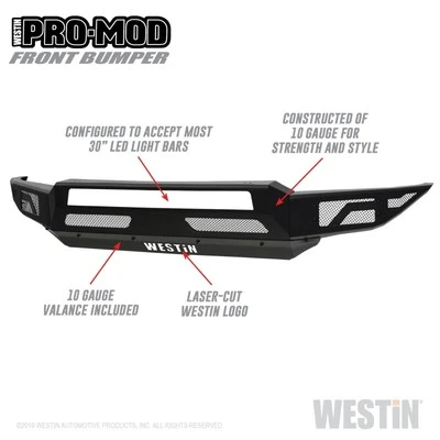 Westin For 19-21 Chevrolet Silverado 1500 Pro-Mod Front Bumper - Tex. Blk Foto 1 de 4