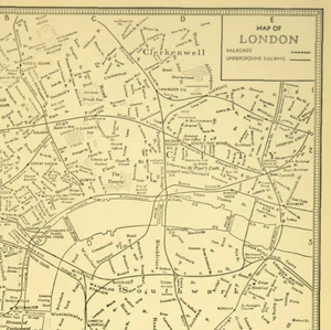 Vintage LONDON Karte City Street London England Eisenbahnen U-Bahnen Original Atlas - Bild 1 von 9