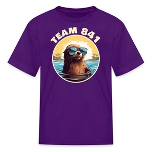 Team 841 Funny Otter Surfing / Sunny Otter Kid's T-Shirt - Picture 1 of 10