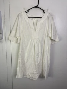 Vestido Pomander Place Tuckernuck para mujer M Finley cuello en V mangas acampanadas blanco - Imagen 1 de 7