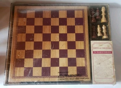 Woodfield Collection Chess & Checkers Set, No. 61876 Wooden Board & Pieces  - Image 1 of 4
