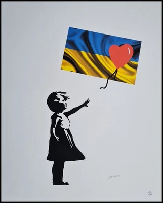 BANKSY *Girl with Balloon* 50 x 40 cm*Lithografie*Kunstdruck*limitiert # 45/600 - Bild 1 von 4