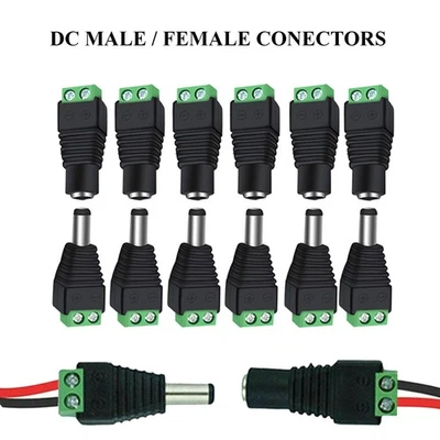 DC 12V Male Female Power Balun Connector Cable Adapter Jack Plug for CCTV CAMERA - Image 1 of 4