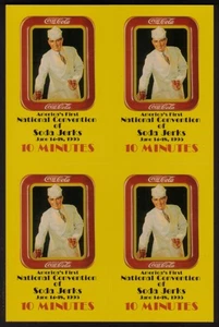 10m World of Coke Soda Jerk Convention June 1995 SB Uncut Panel of 4 Phone Card - Picture 1 of 2