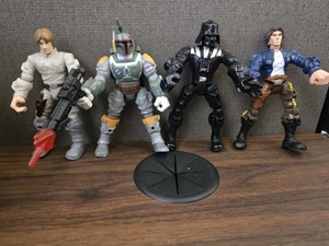 Star Wars Hasbro Hero Mashers Figures Boba Han Solo Darthvader Lot Of 4 - Picture 1 of 6