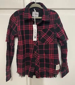 JOES JEANS BOYS PLAID BUTTON UP SHIRT SIZE SMALL (4) - Picture 1 of 5