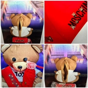 ππ©π»βπ€NEW MOSCHINO TEDDY AND RED UMBRELLA WITH STYLISH MATCHING COVER RRP Β£80 - Picture 1 of 13