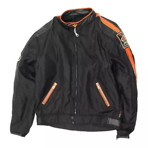 A-Pro Herren Schwarz Nylon Motorrad Jacke | Vintage Protective Biker Gear Vintage - Bild 1 von 3