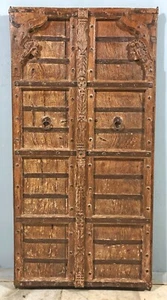 Antique Teak Wood Big Size Décor Door Panel Original Hand Carved 3x6 ft - Picture 1 of 10